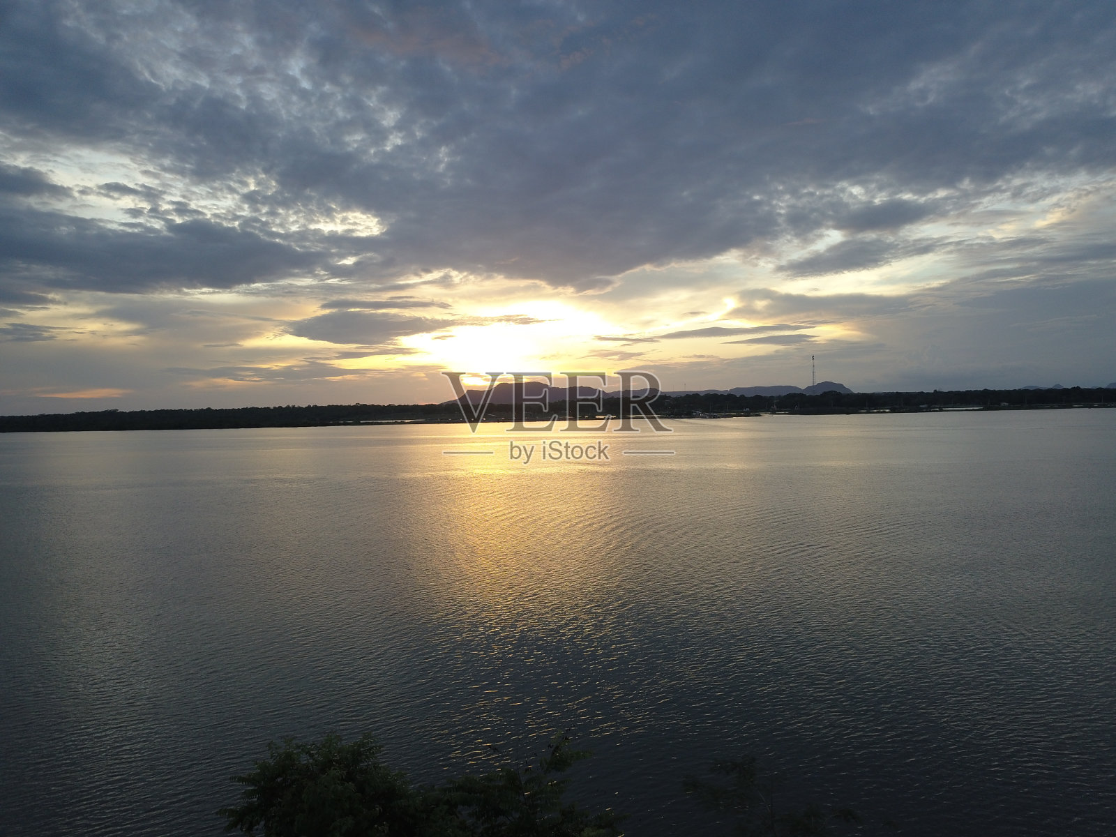 卡罗莱纳州坎廷斯河的日落照片摄影图片