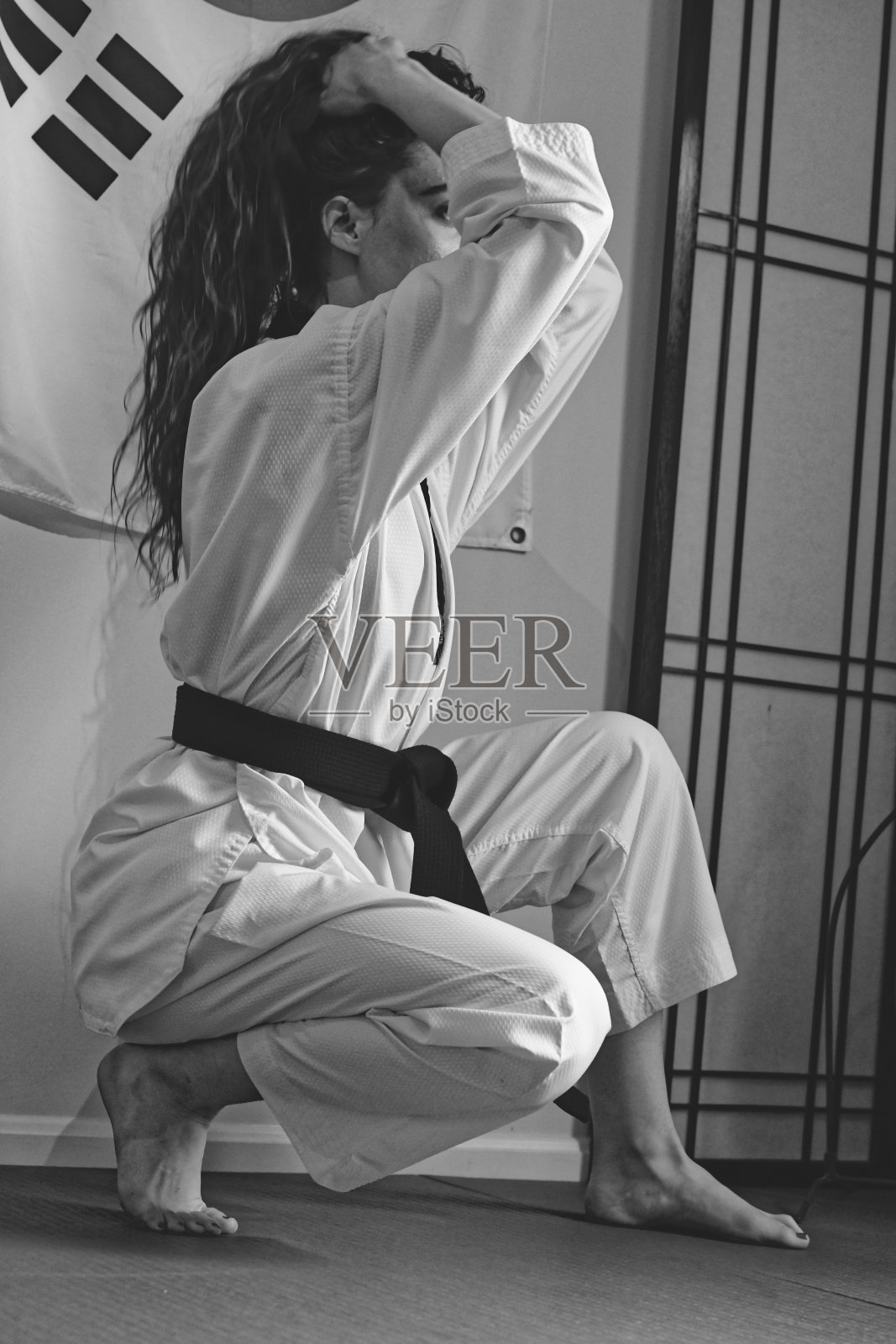 跆拳道沉思照片摄影图片