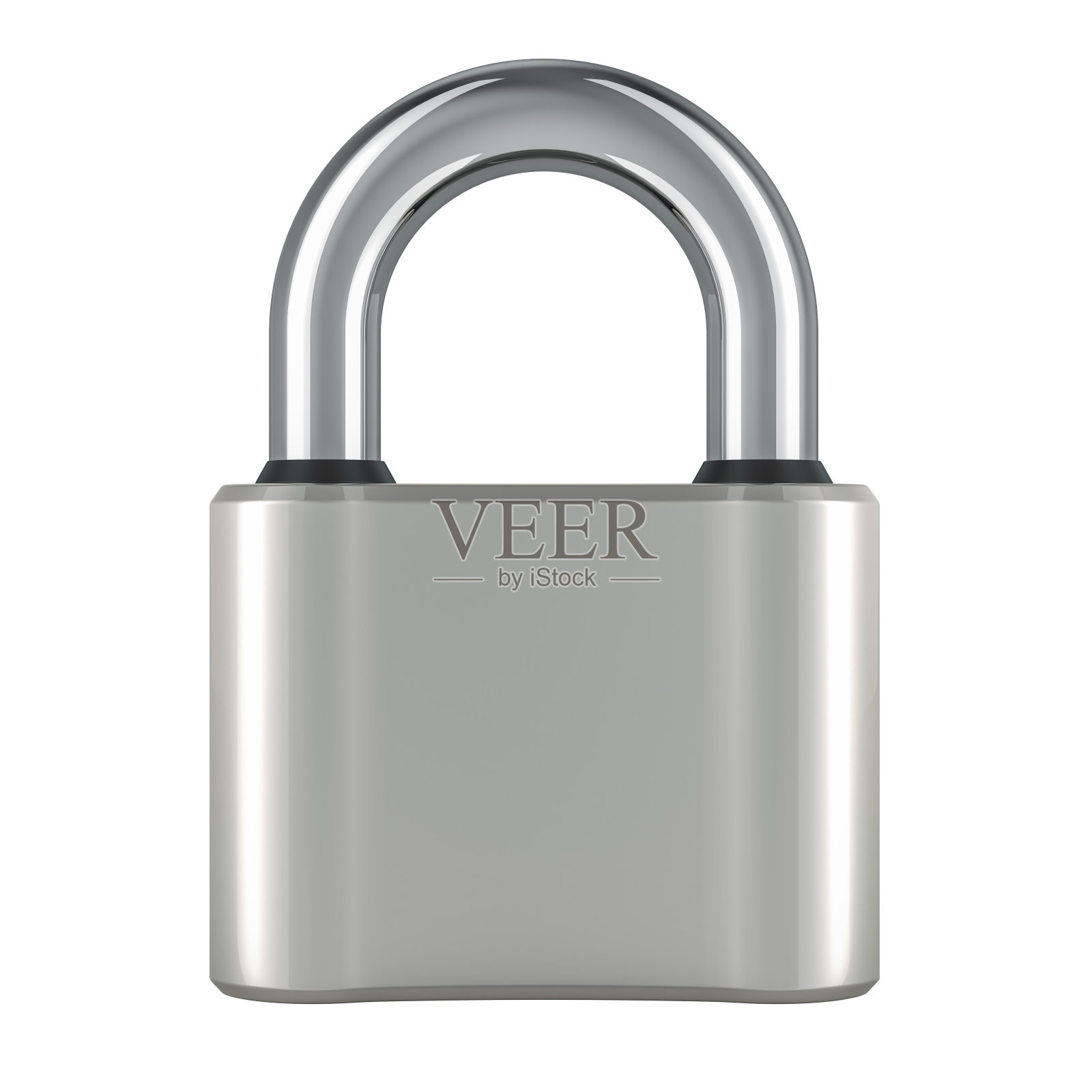 挂锁，前视图。三维渲染照片摄影图片