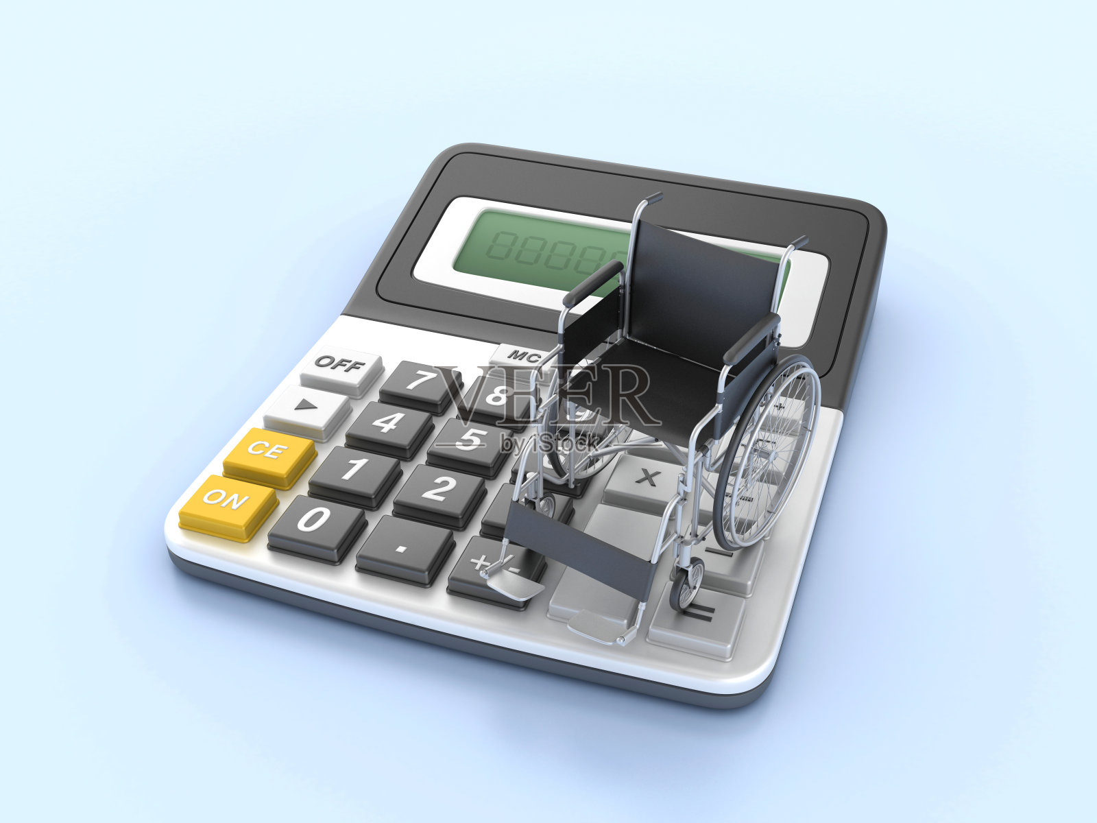 带计算器的轮椅照片摄影图片