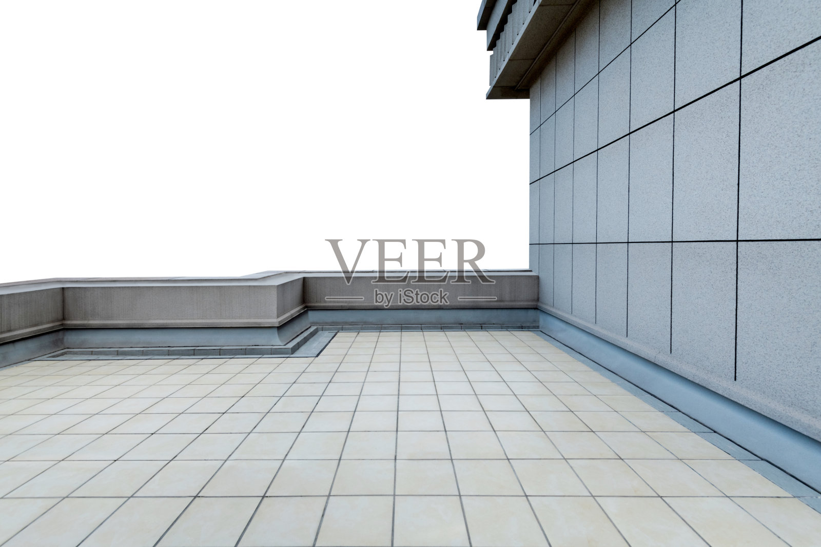 白色背景下空荡荡的站台照片摄影图片