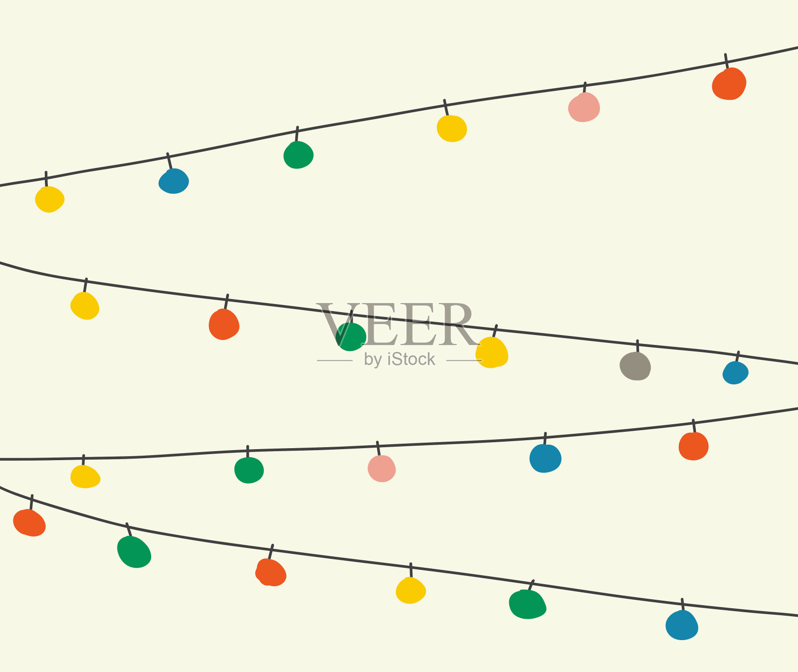 圣诞彩灯的背景和贺卡插画图片素材