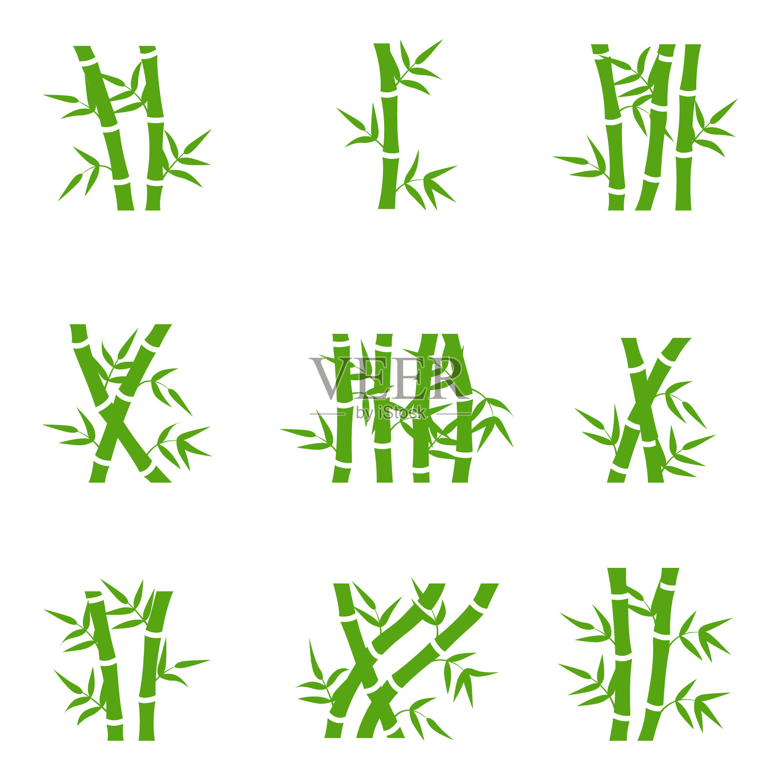 竹子树枝向量集插画图片素材