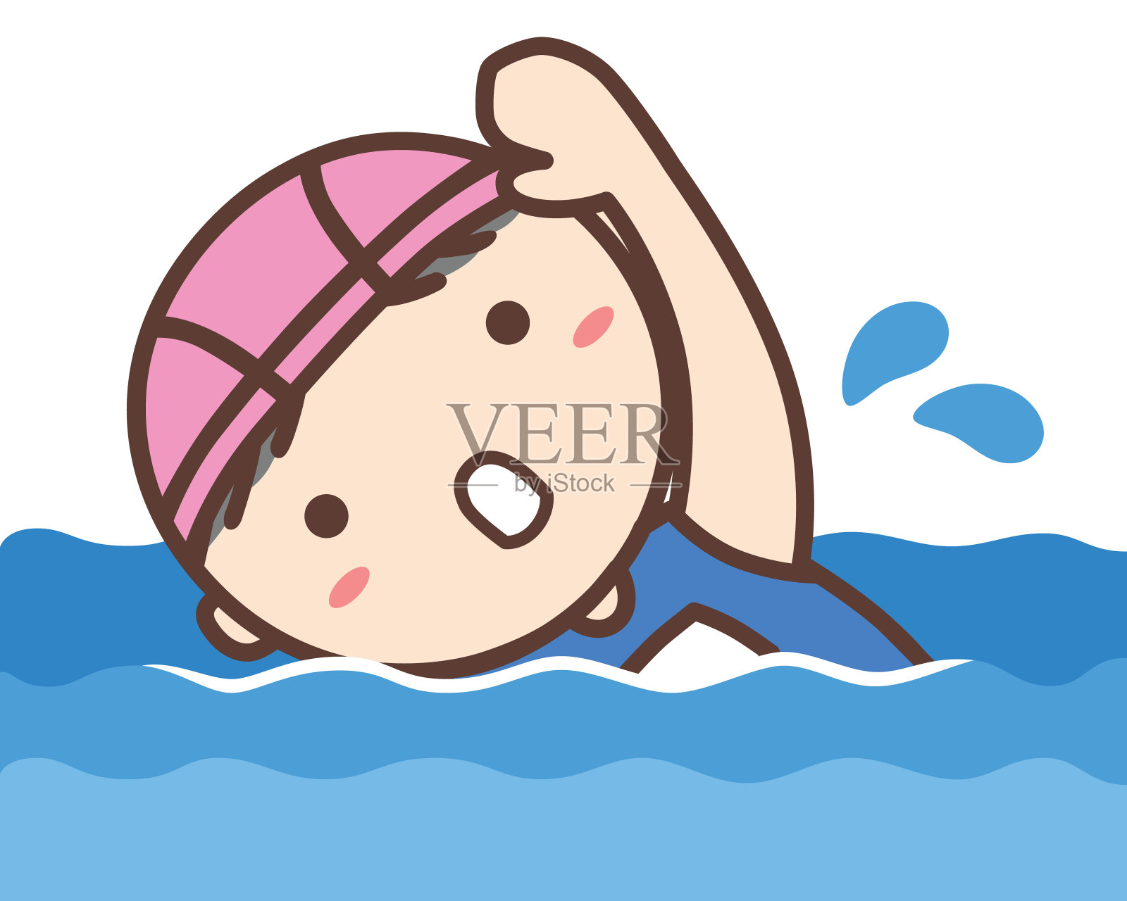 自由泳插画图片素材