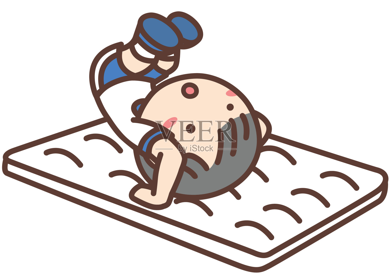 垫上运动(男孩)插画图片素材