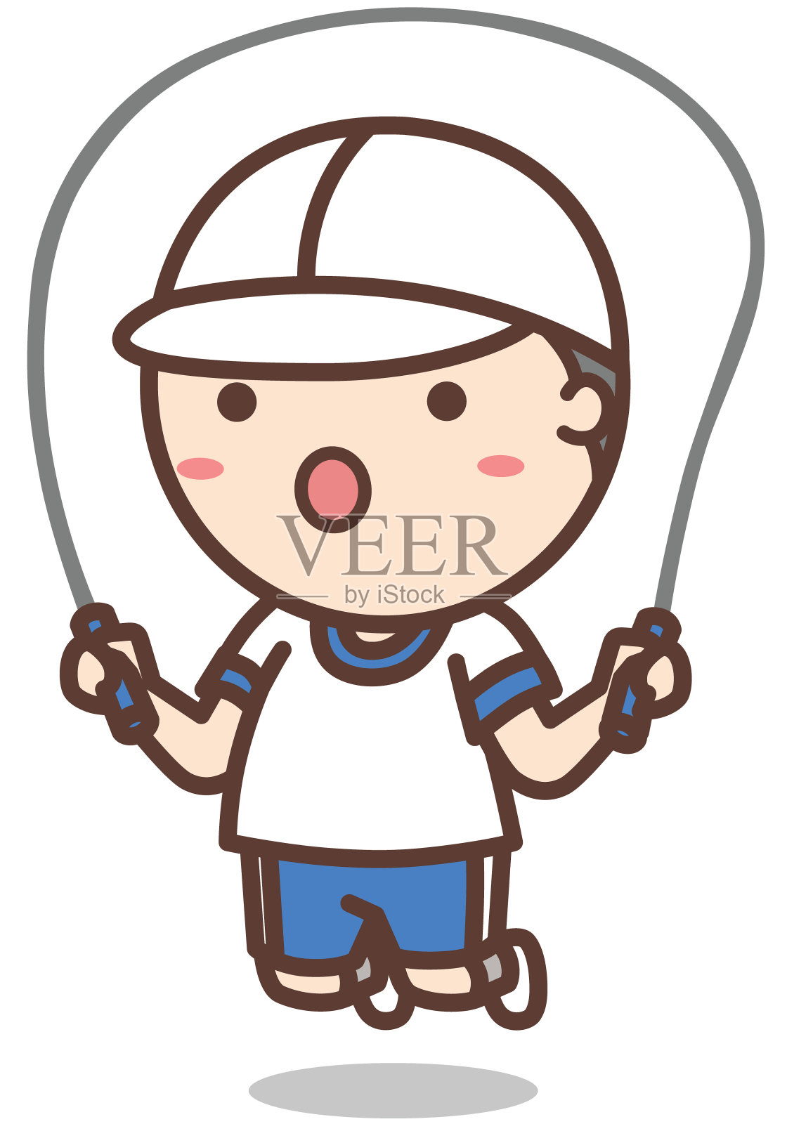 跳绳(男孩)插画图片素材