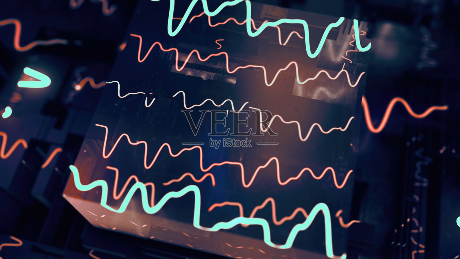 抽象的声波。彩色波浪数字音乐均衡器。图形波形技术背景照片摄影图片