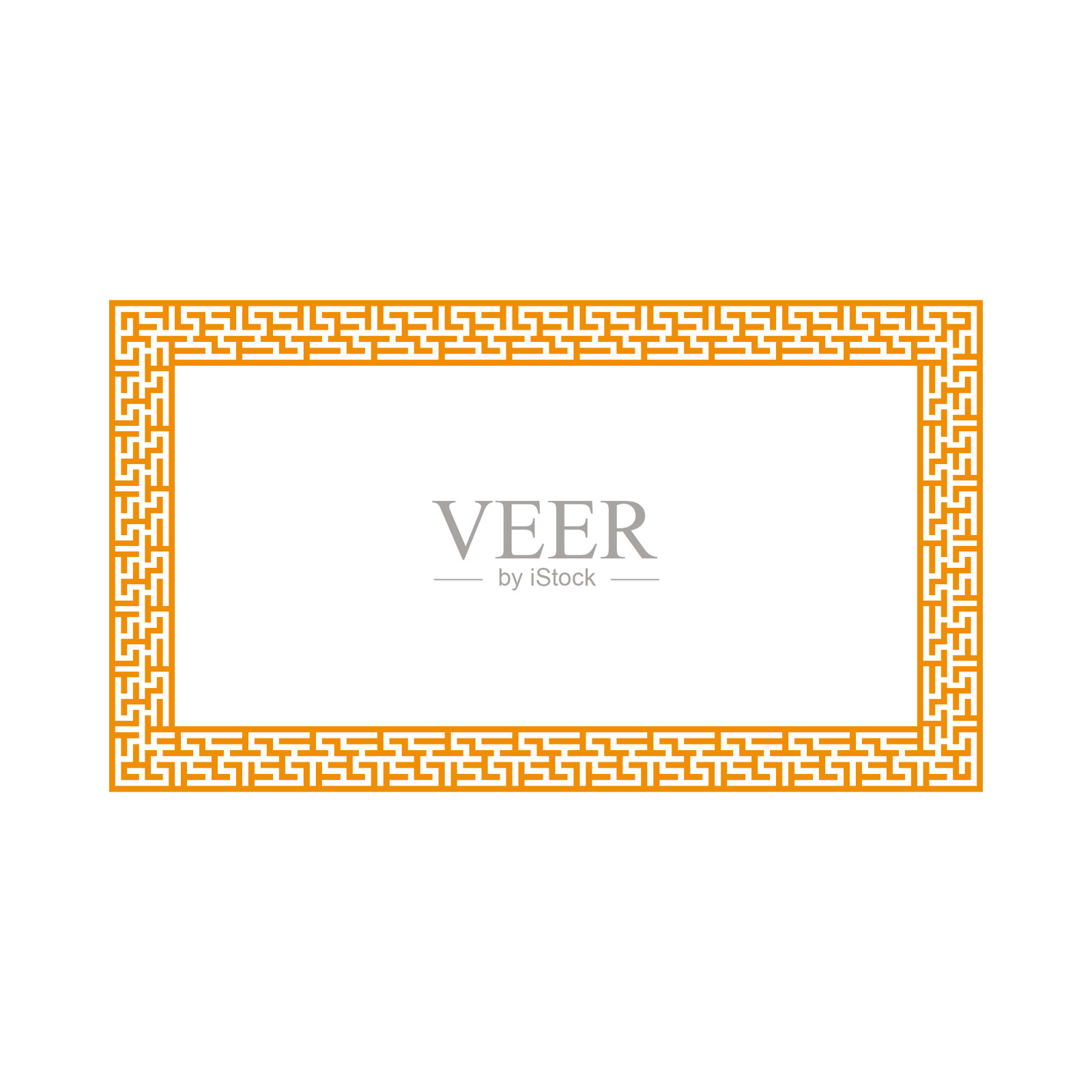 中国横幅边框。矢量插图元素。中国新年的传统装饰设计插画图片素材