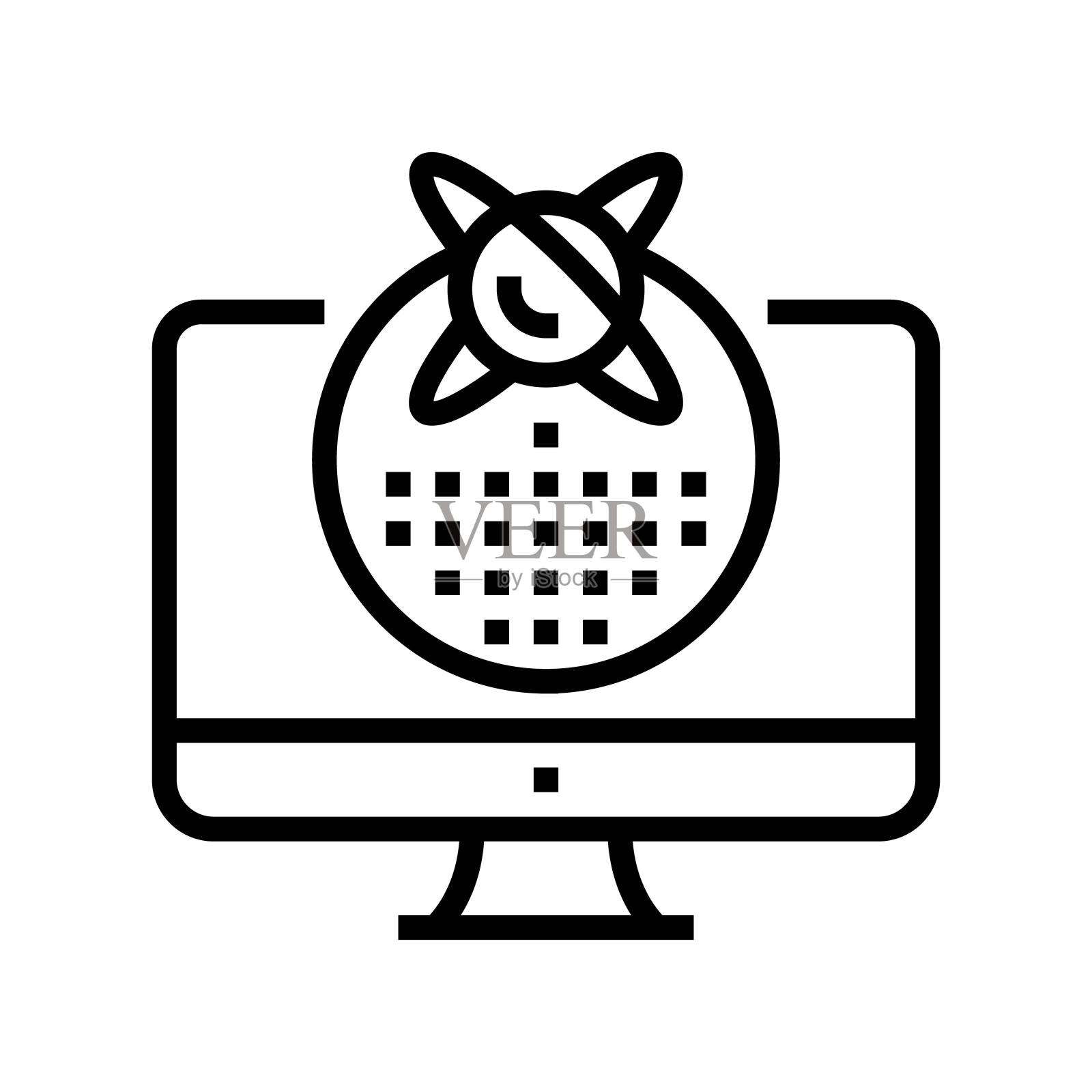 点技术量子线图标矢量说明插画图片素材