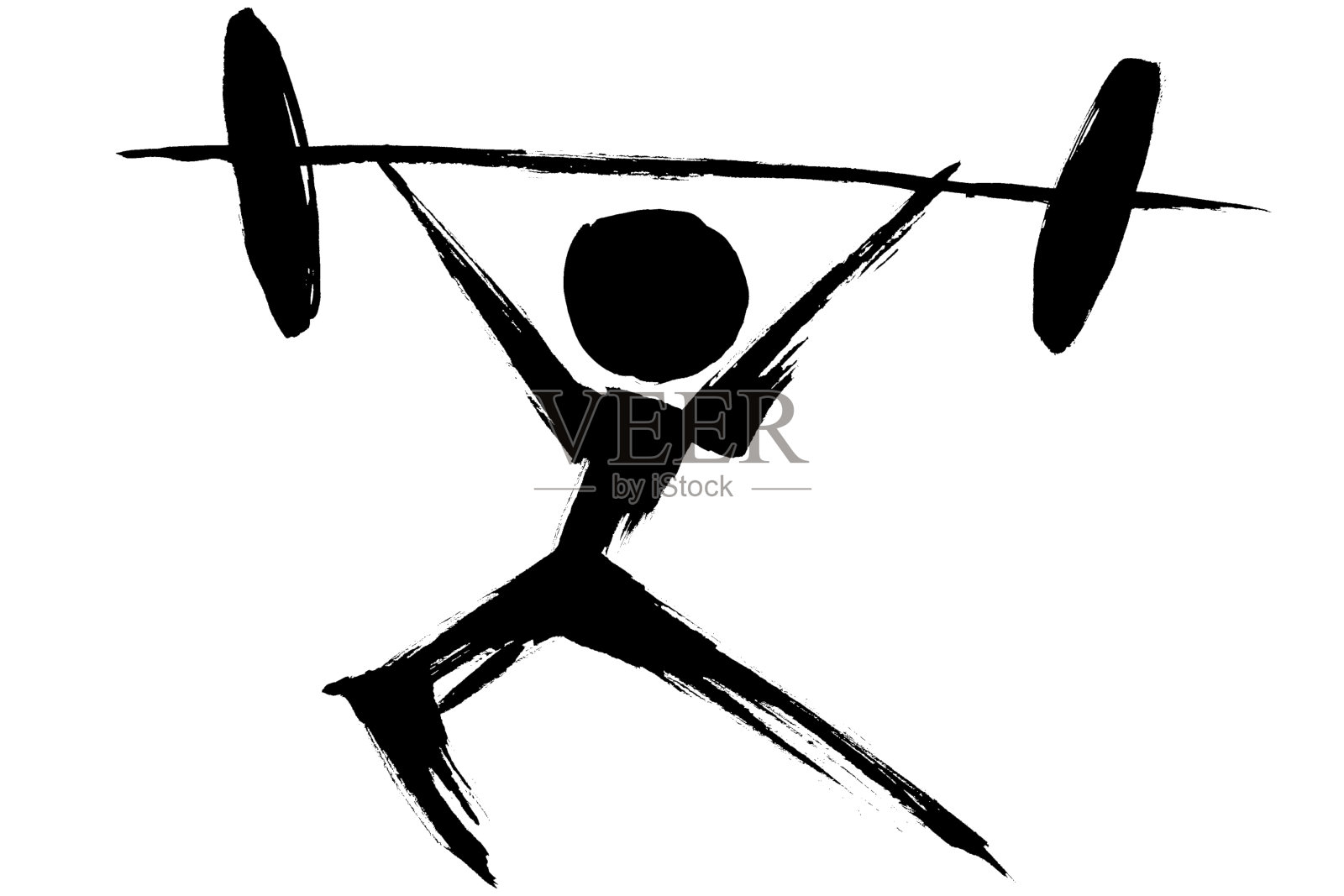 刷画举重剪影插画图片素材