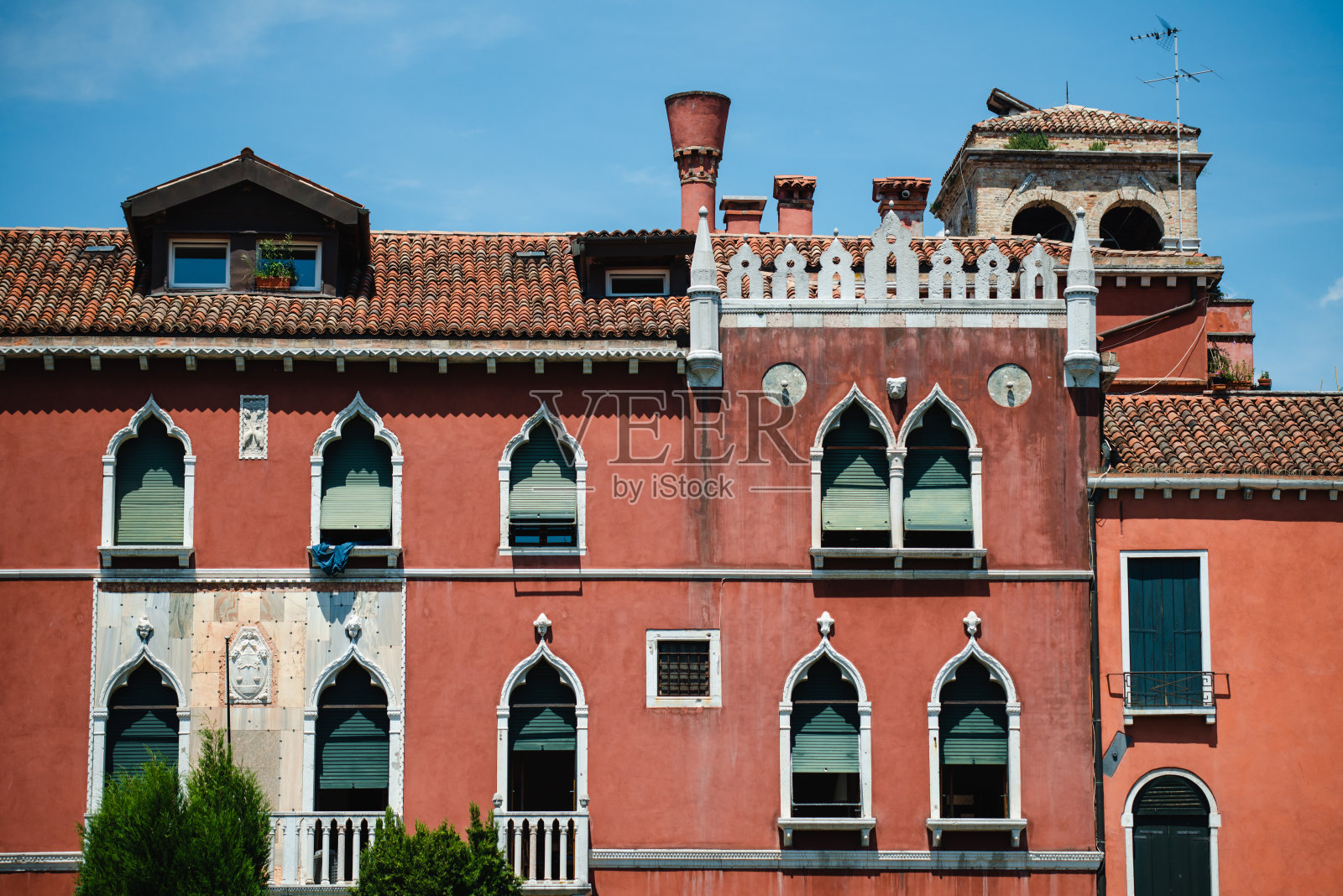 威尼斯窗和建筑照片摄影图片