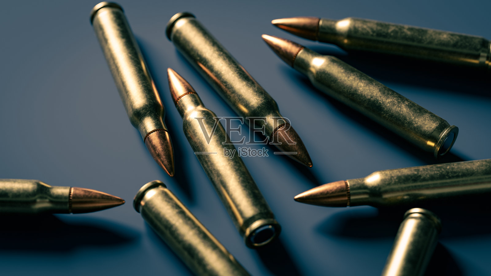 5.56毫米步枪子弹概念图，3d渲染照片摄影图片