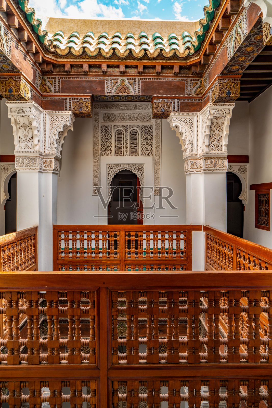 本·优素福清真寺，摩洛哥马拉喀什照片摄影图片