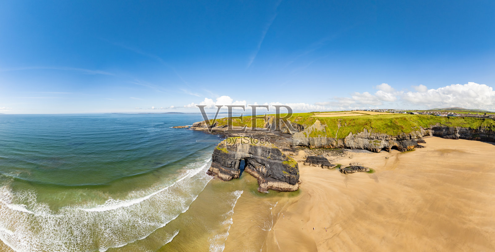 爱尔兰修女海滩鸟瞰图照片摄影图片