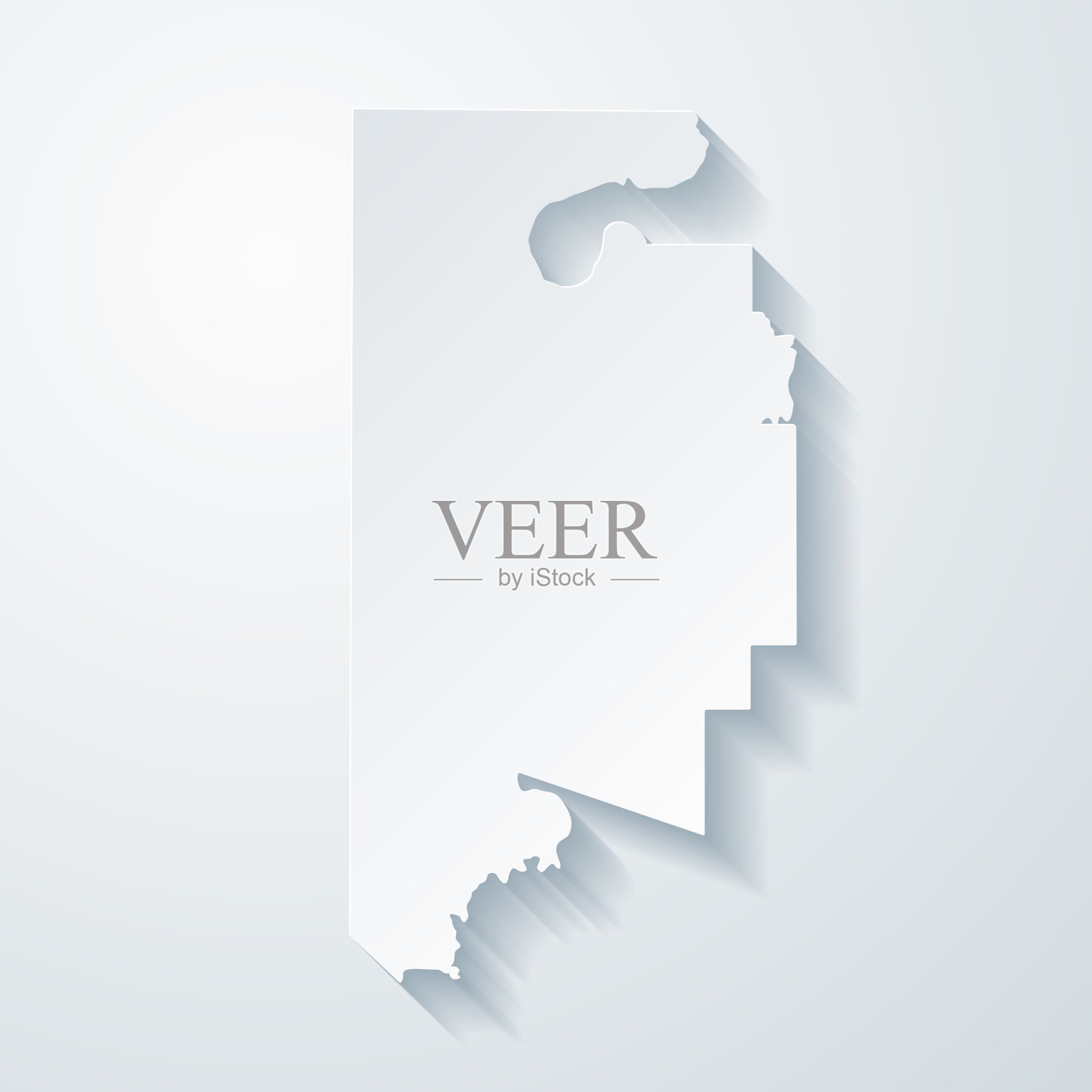 密西西比州的勒弗洛尔县。地图与剪纸效果的空白背景插画图片素材