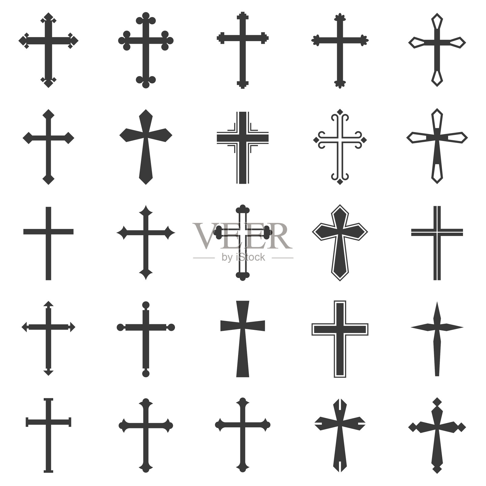 基督教十字架图标插画图片素材