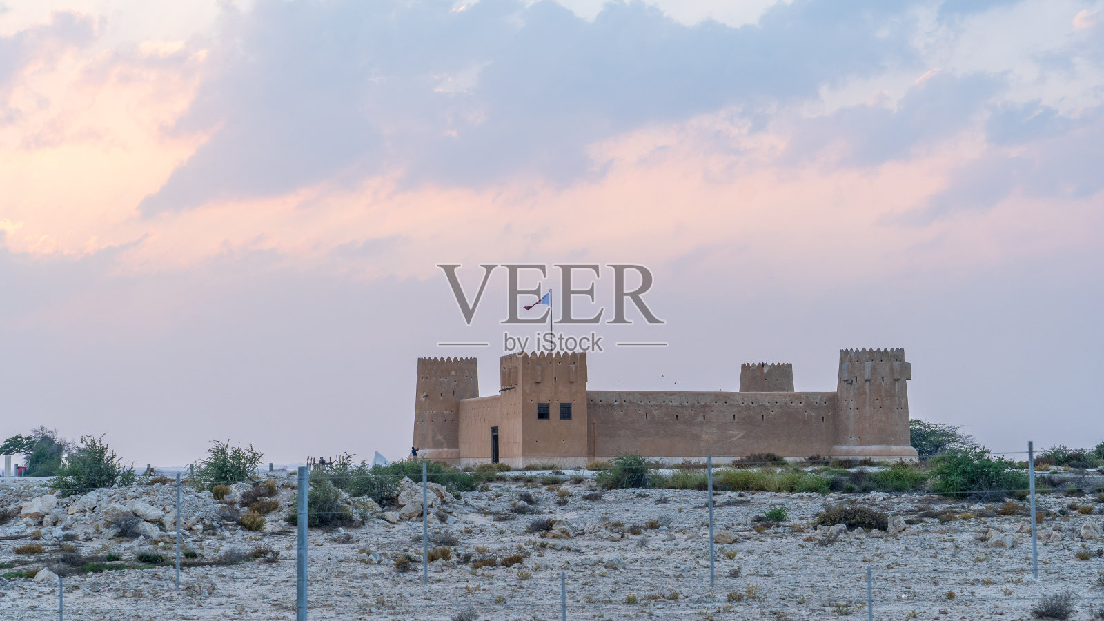 卡塔尔标志性祖巴拉堡照片摄影图片