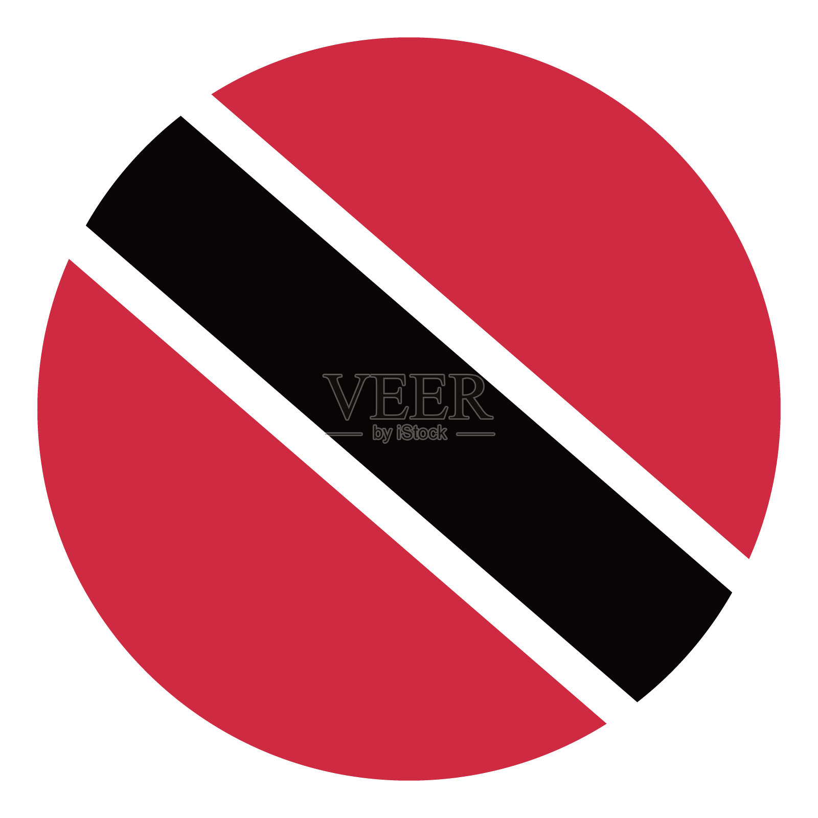 特立尼达和多巴哥国旗。按钮标志图标。标准颜色。圆形图标标志。电脑插图。数码插图。矢量插图。插画图片素材