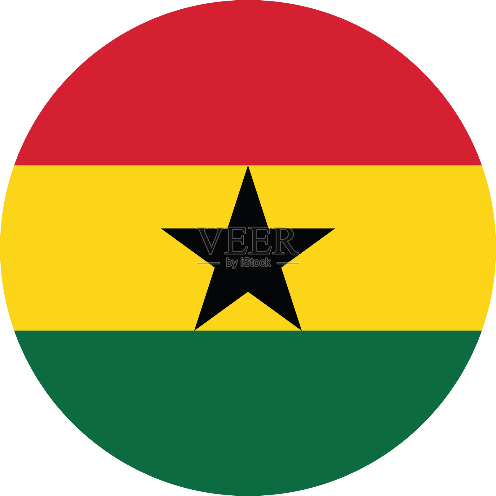 加纳国旗圆形图标矢量插画插画图片素材