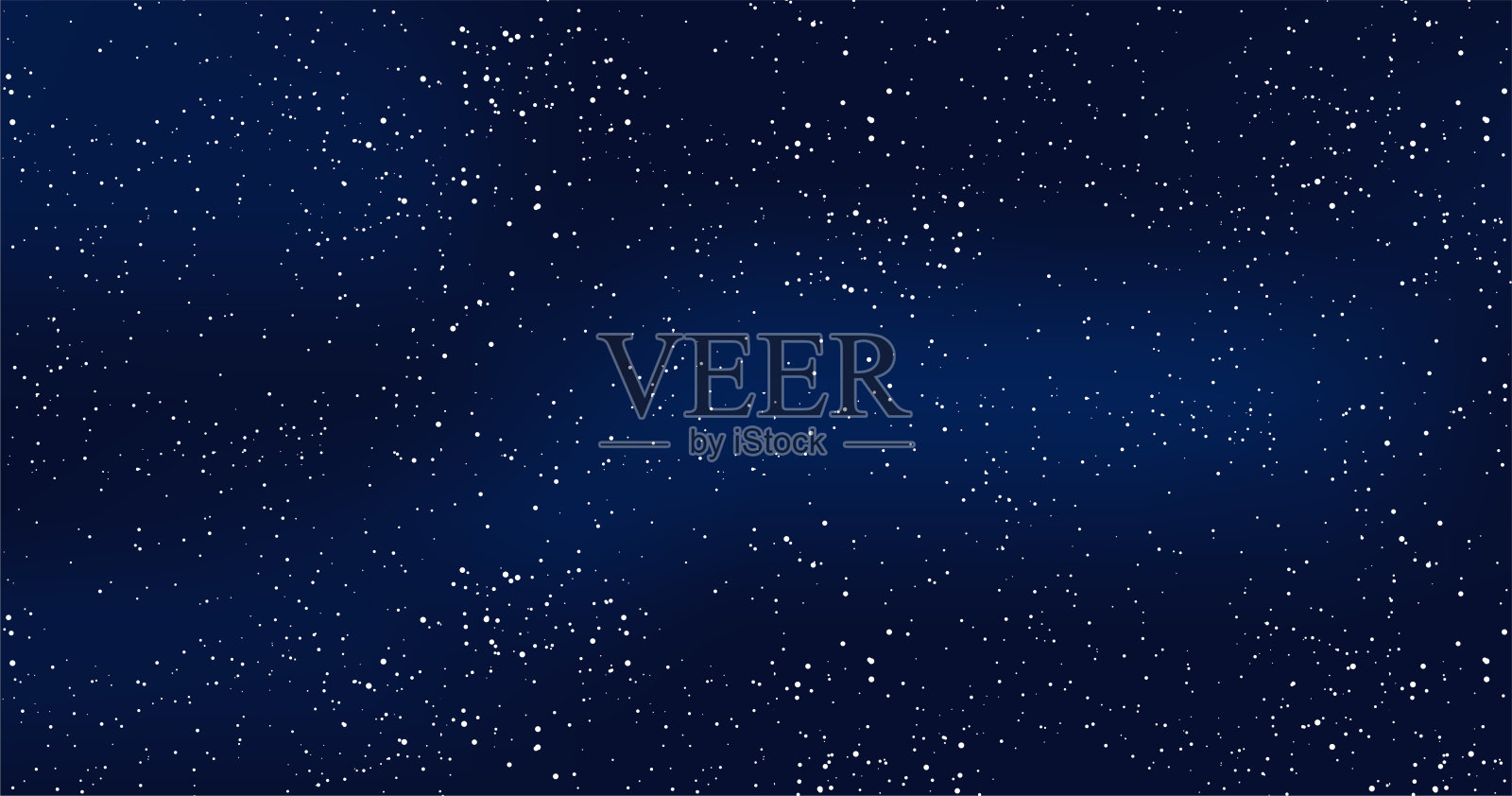 现实的星空与蓝色辉光，星夜与闪亮的星星，宇宙和星系，矢量插画图片素材