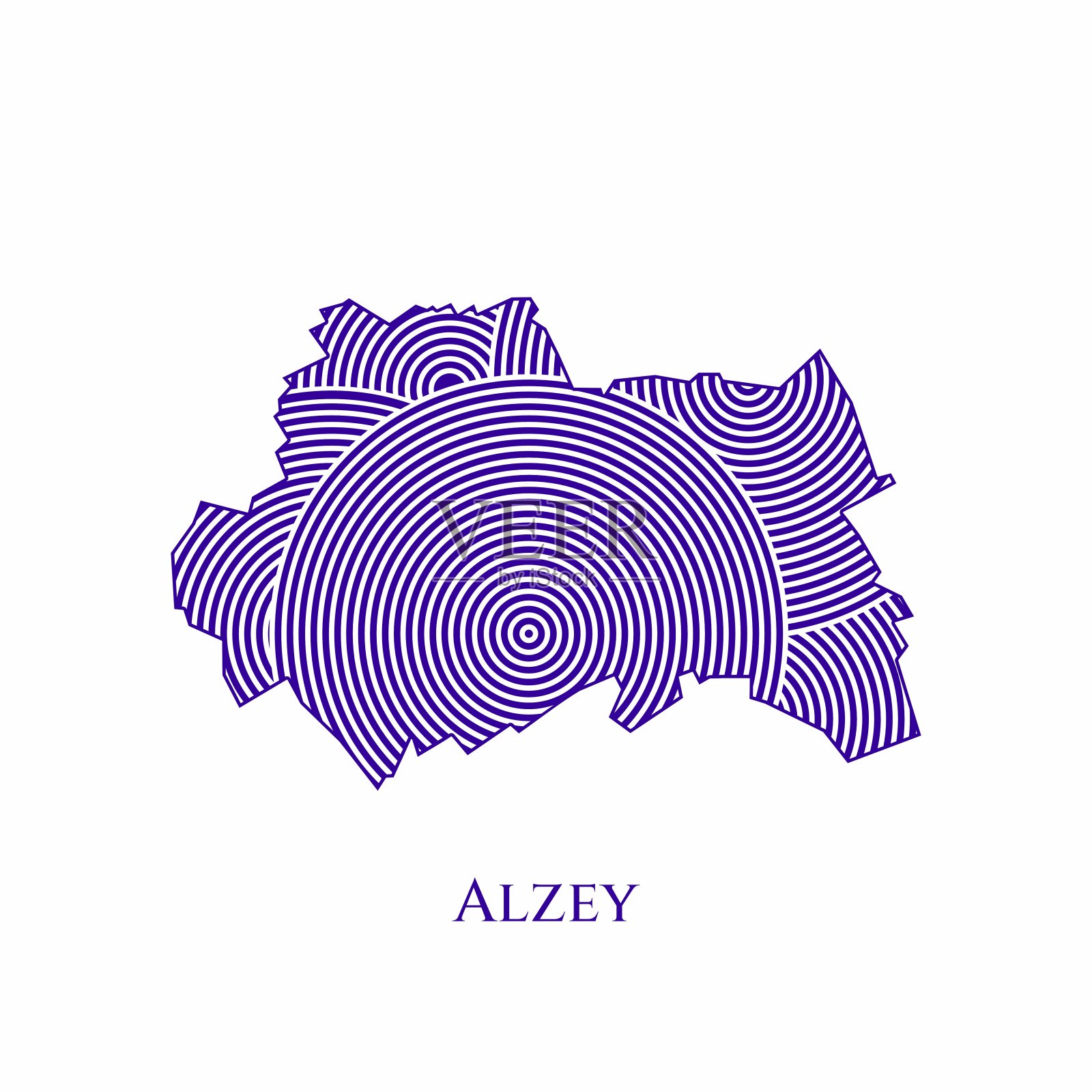 Alzey地图-世界地图国际矢量模板。德国地区轮廓矢量插图插画图片素材