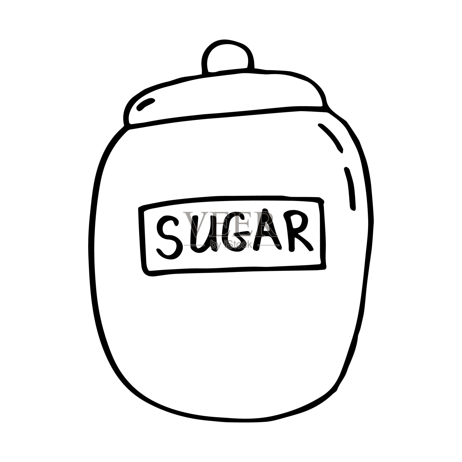涂鸦风格的糖罐。矢量图插画图片素材