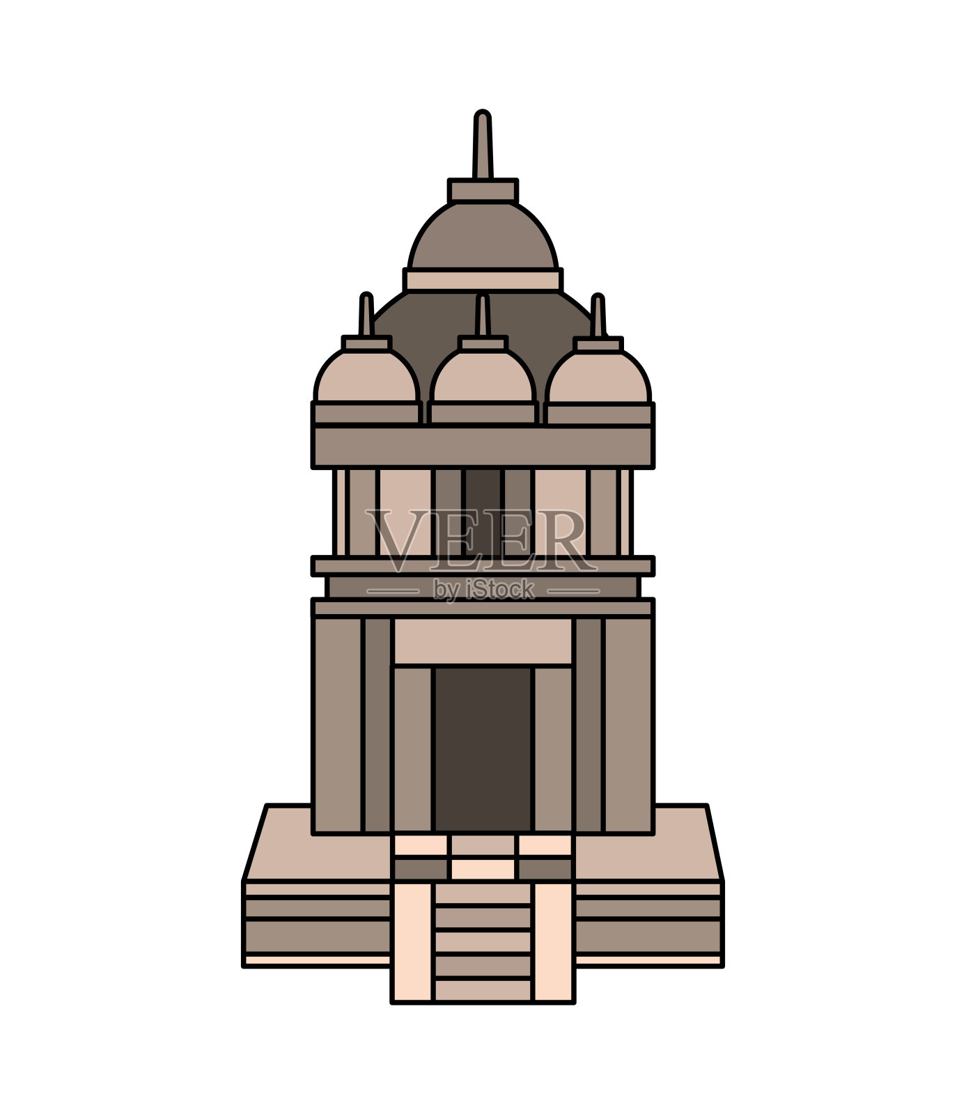 印尼寺庙插画图片素材