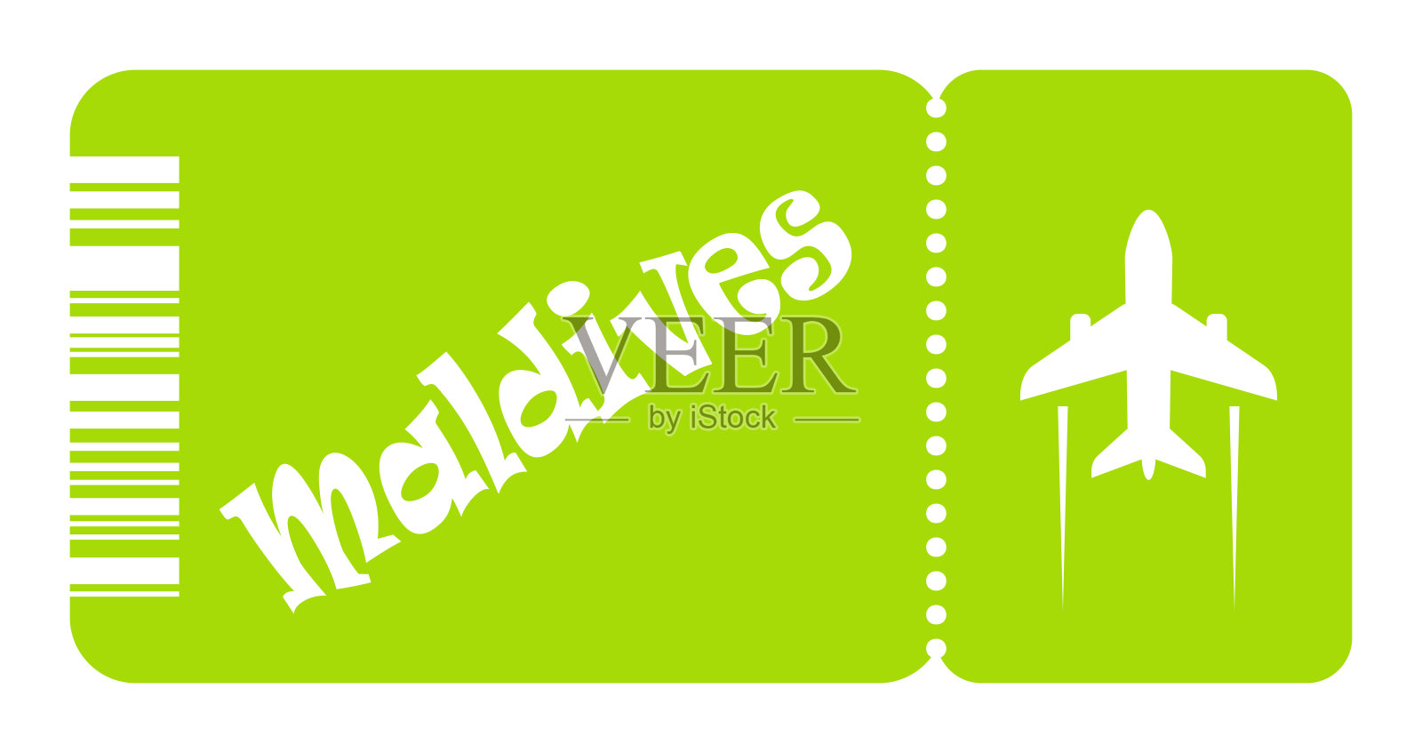在马尔代夫度假，机票图标插画图片素材