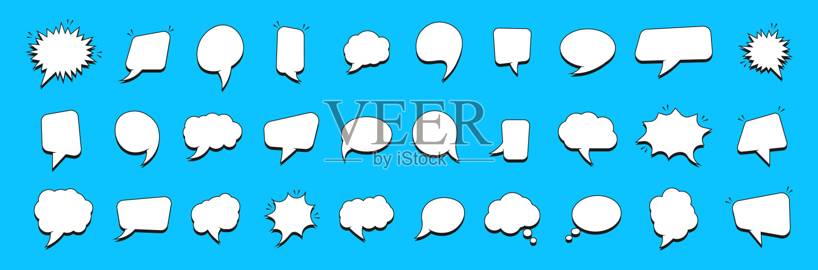 一套复古的空漫画。插画图片素材