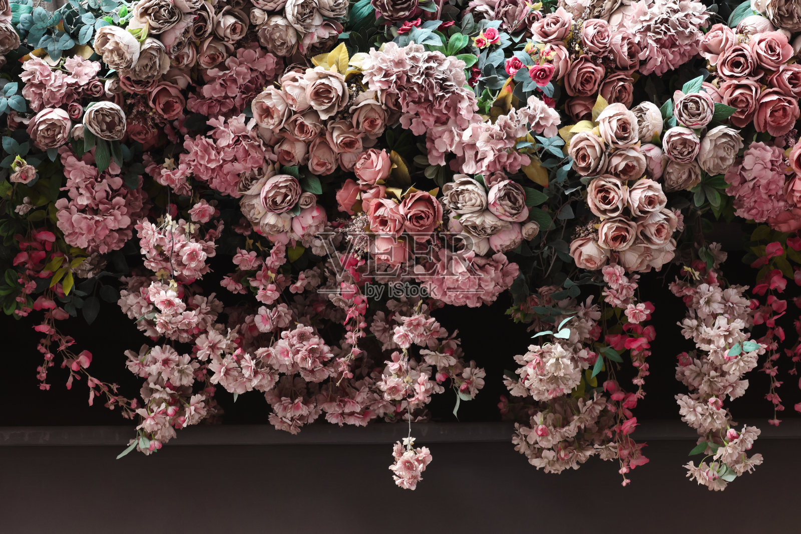 柔和的色调假花背景照片摄影图片