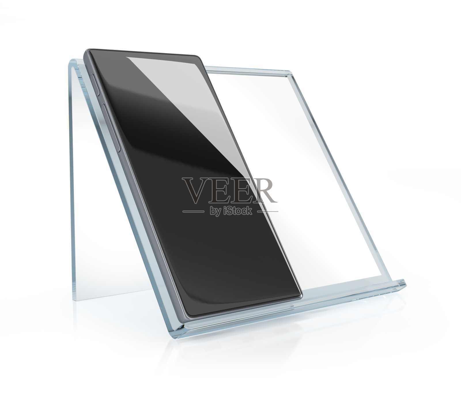 丙烯酸支架上的手机照片摄影图片