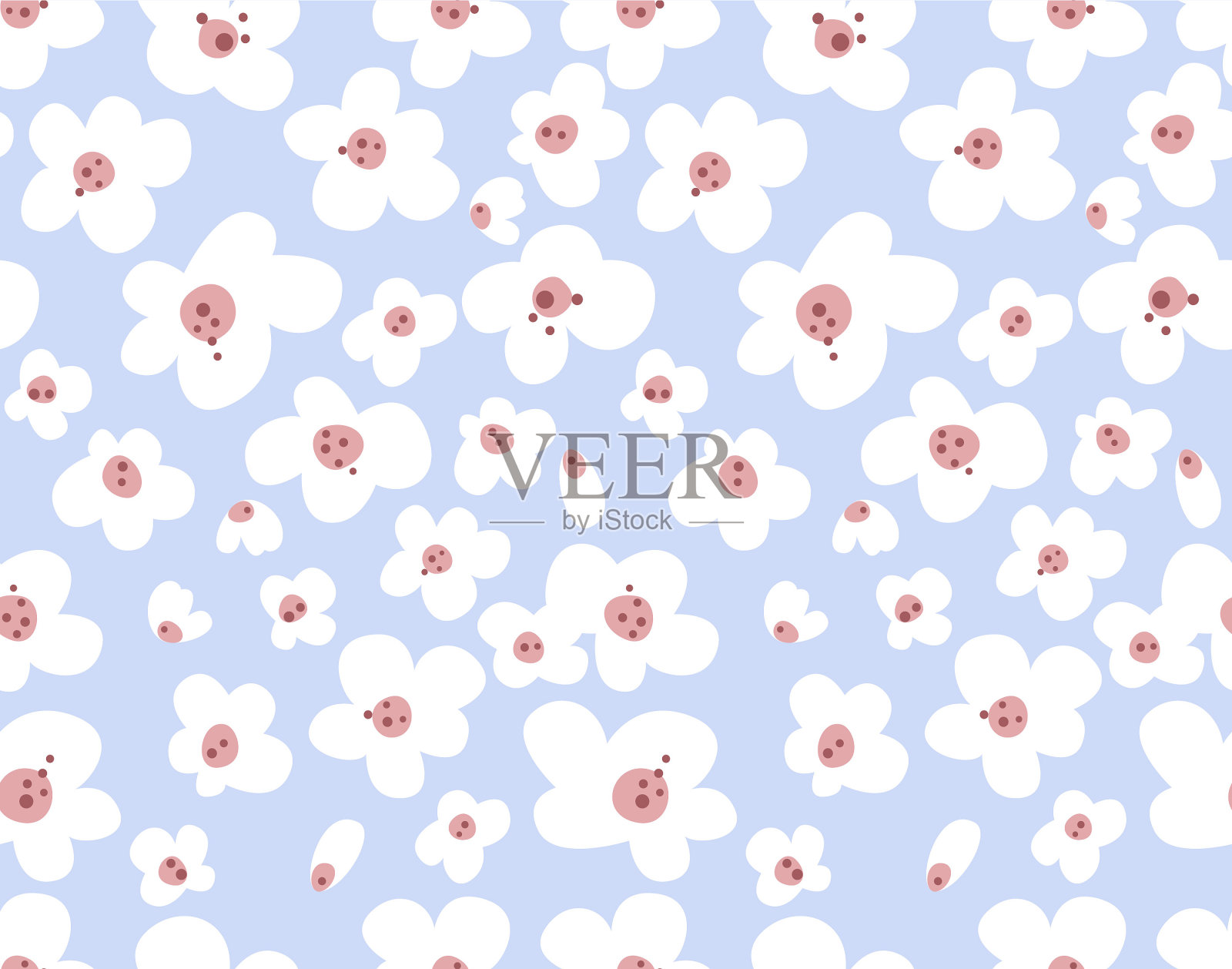 日本漂亮的樱花矢量无缝图案插画图片素材