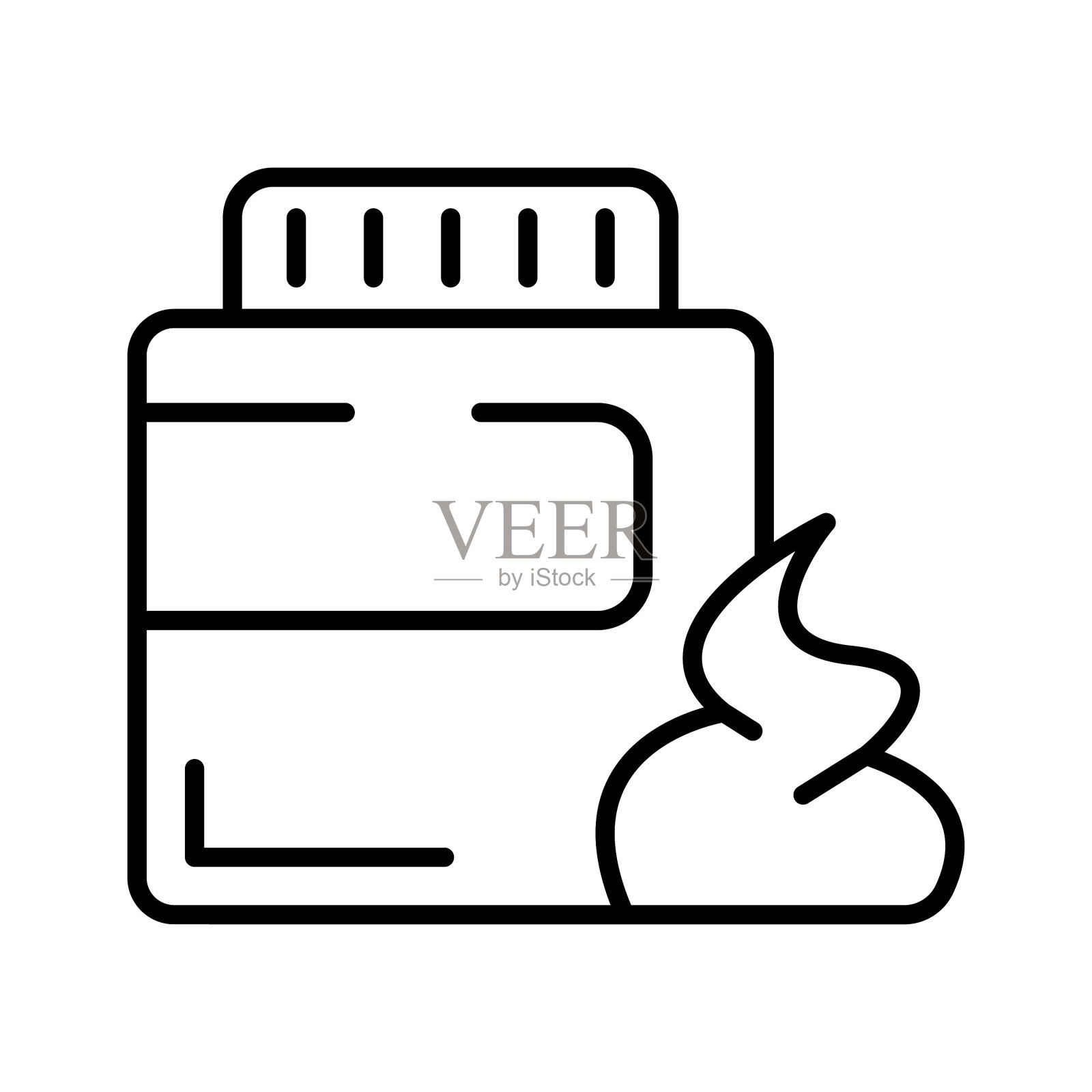 美容面霜罐，面霜，保湿乳液，化妆品icon。插画图片素材