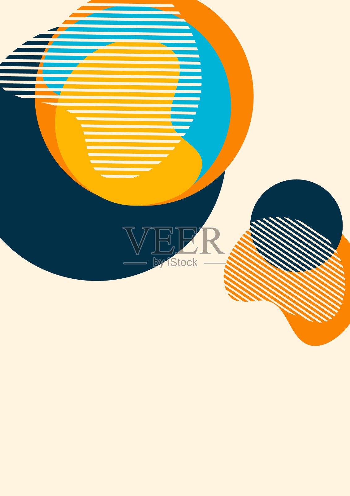 几何抽象背景。线条和圆形的设计。时尚的商业模板壁纸，横幅，背景或着陆。向量插画图片素材