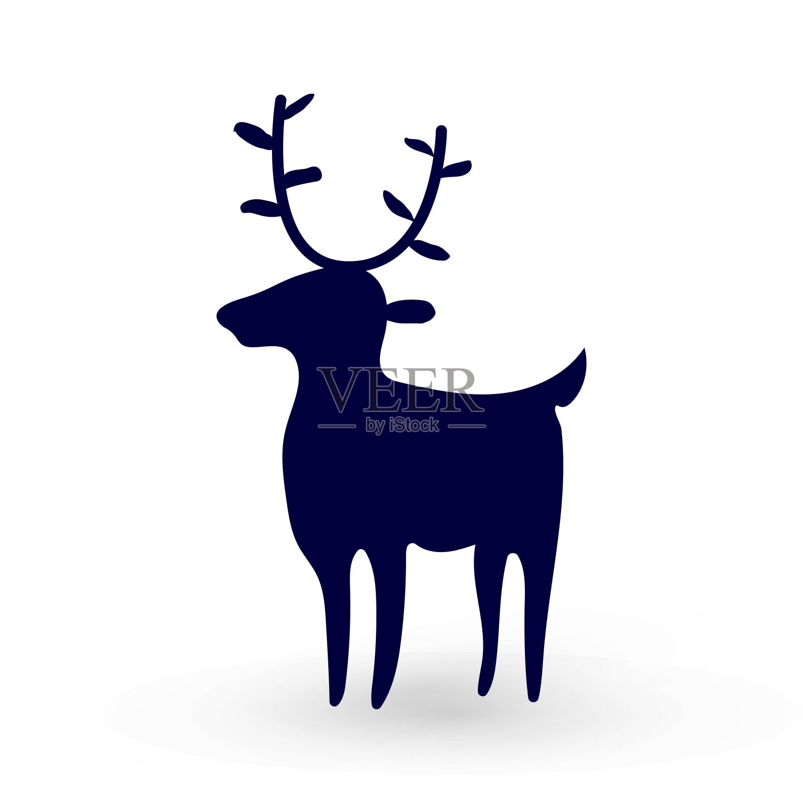 鹿的剪影插画图片素材