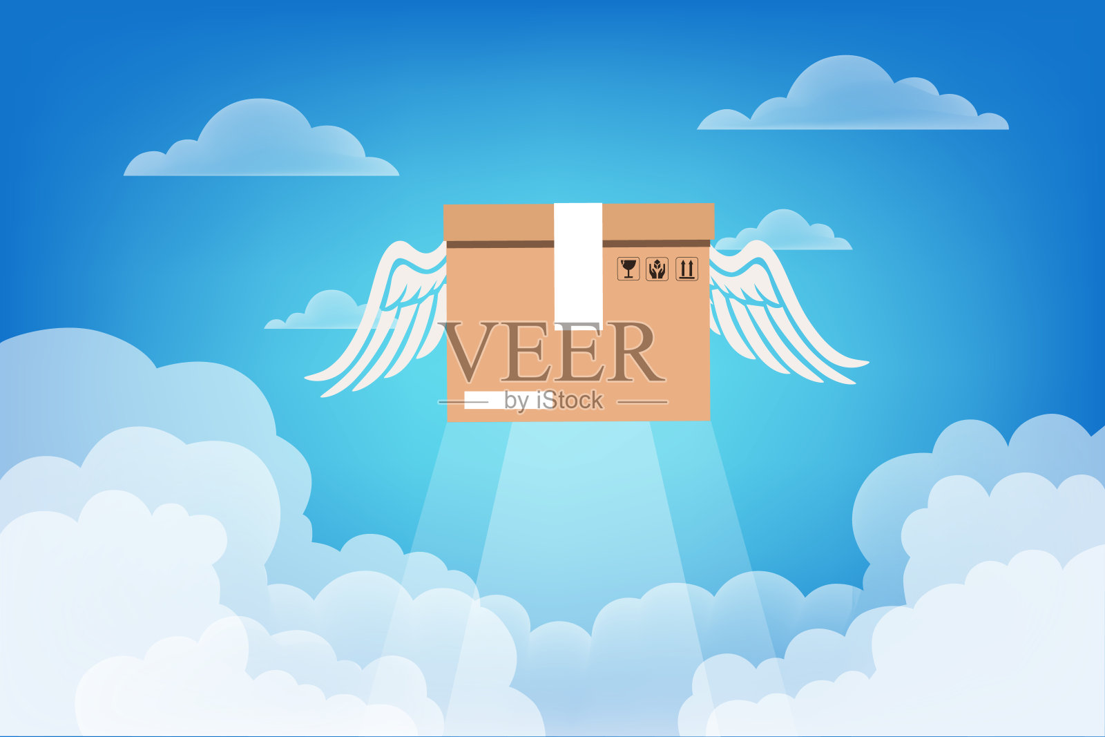 快速服务:航空运输是将产品送到世界各地客户手中的一种方式。插画图片素材