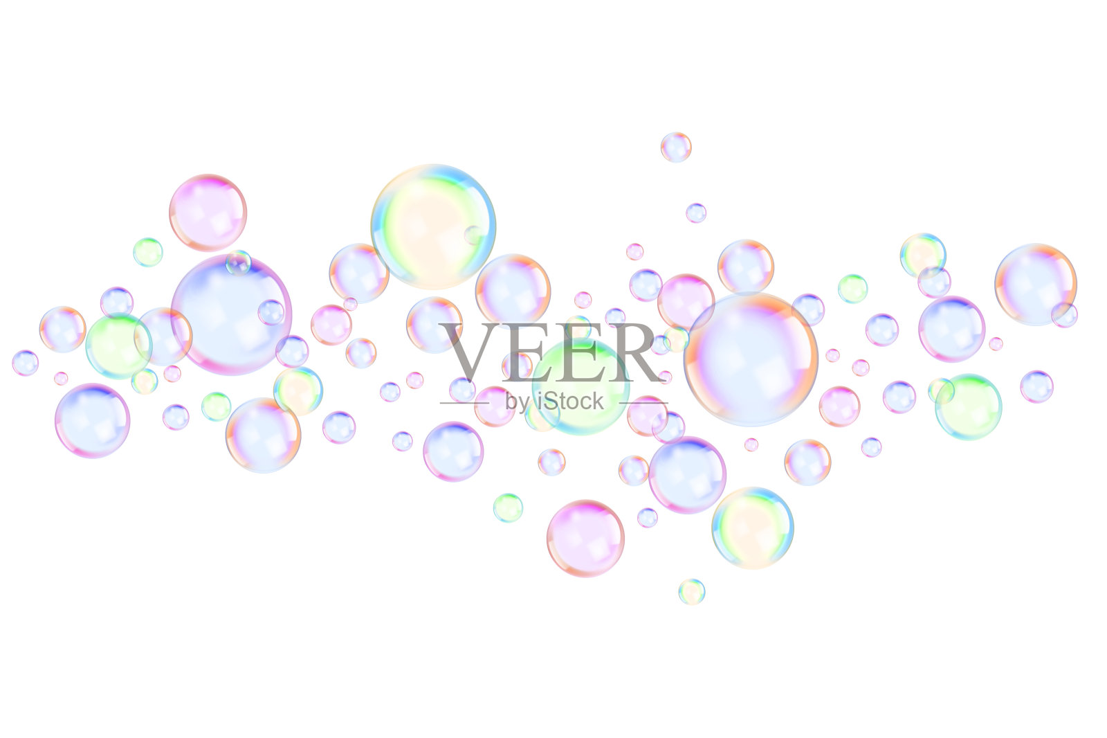 五彩缤纷的肥皂泡。插画图片素材