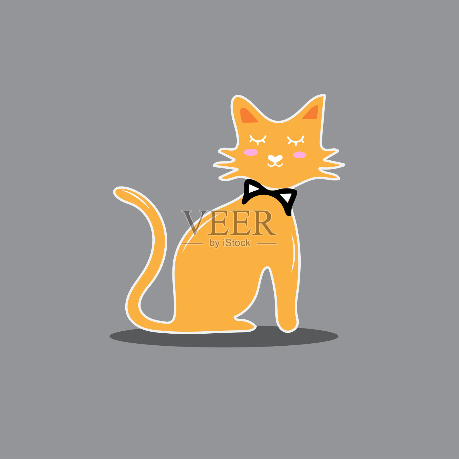 猫卡通或小猫人物设计插画图片素材