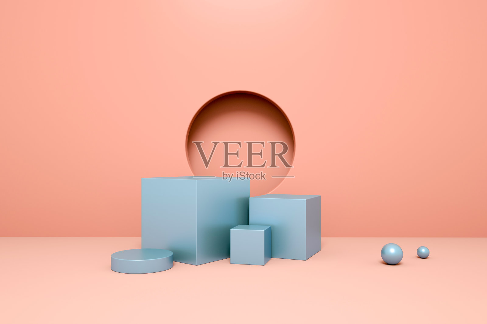 3d渲染抽象平台，最小的粉彩讲台显示场景。照片摄影图片