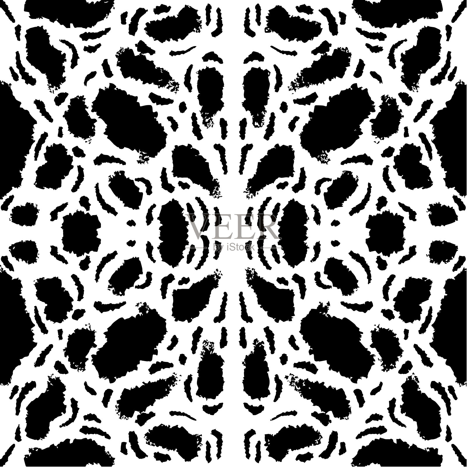 无缝图案与豹纹。动物皮肤图案。矢量插图。插画图片素材