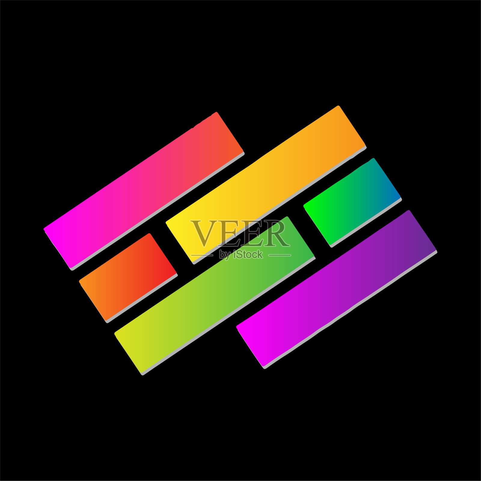 简单的极简主义彩色几何砖石插图设计矢量插画图片素材