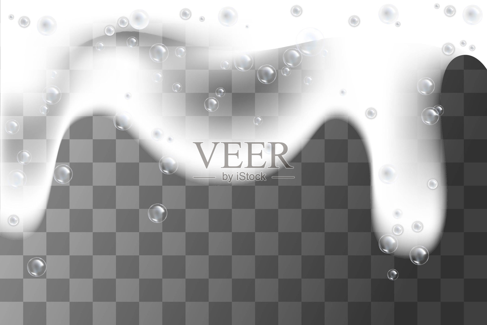 现实的3d沐浴泡沫与肥皂泡矢量插图插画图片素材