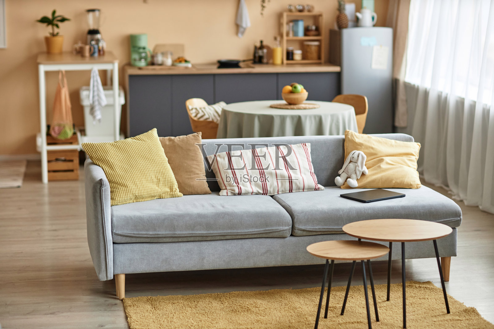 舒适的客厅与大沙发照片摄影图片