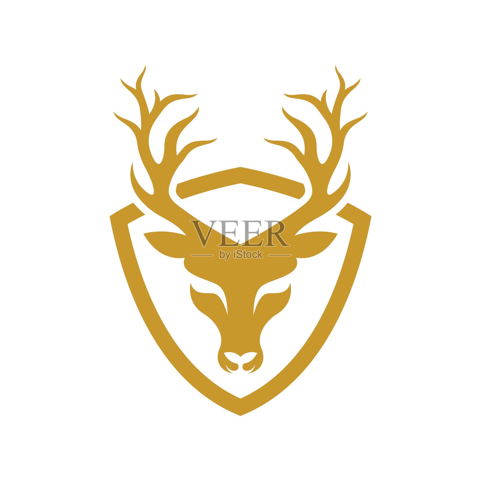 鹿头标志图像插图插画图片素材