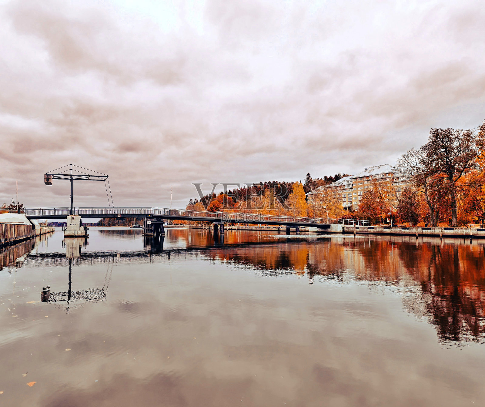 码头边的秋色照片摄影图片