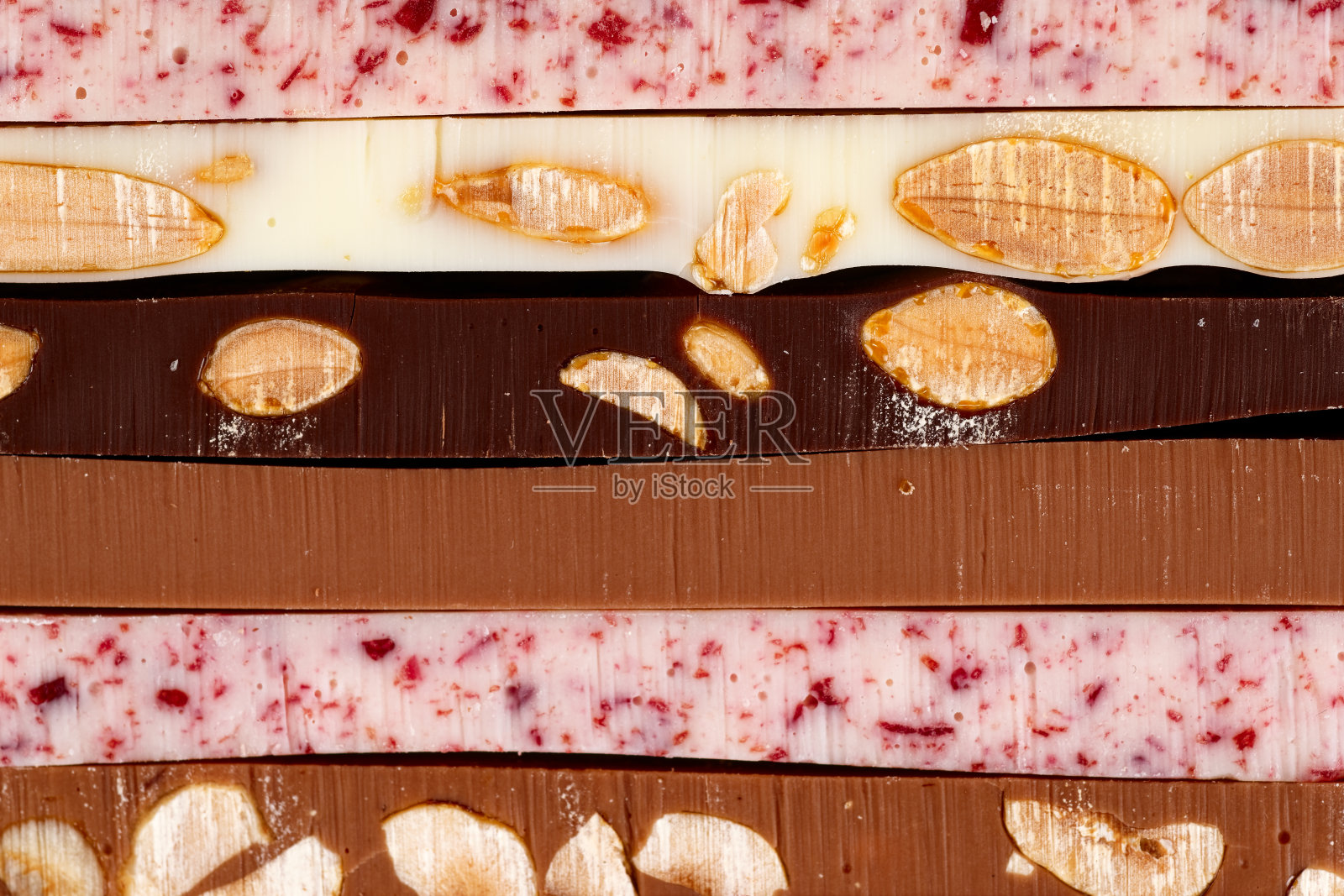 一组不同的巧克力棒，特写，背景，背景，微距镜头照片摄影图片