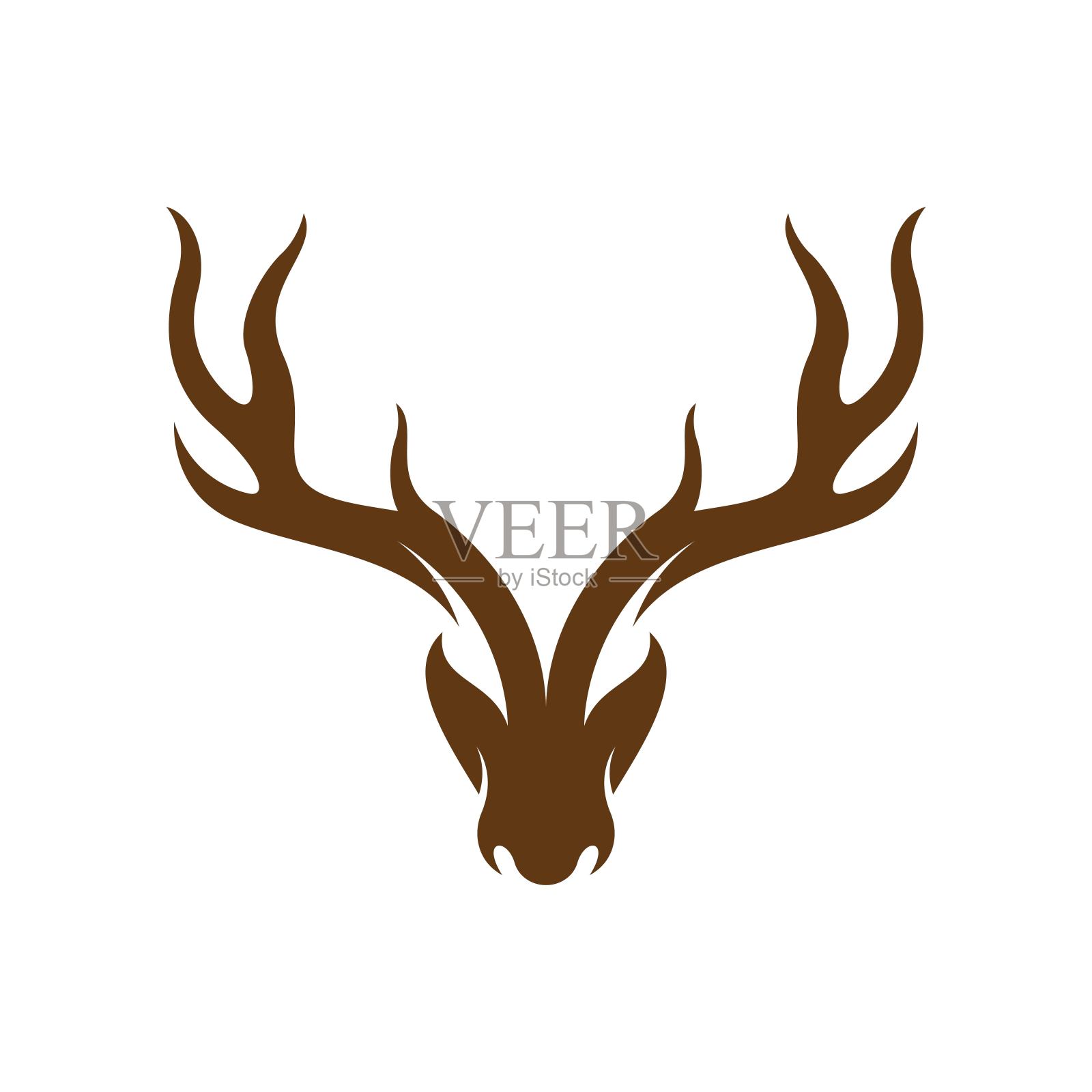 鹿头标志图像插图插画图片素材