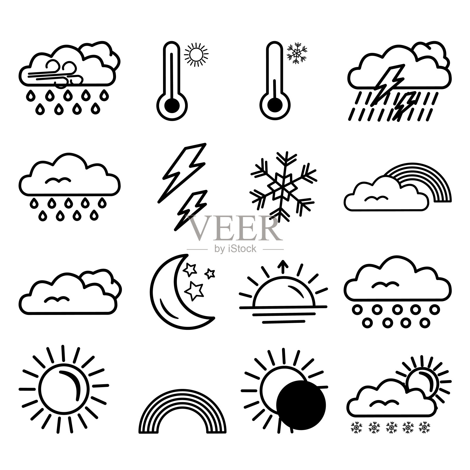 天气图标集插画图片素材