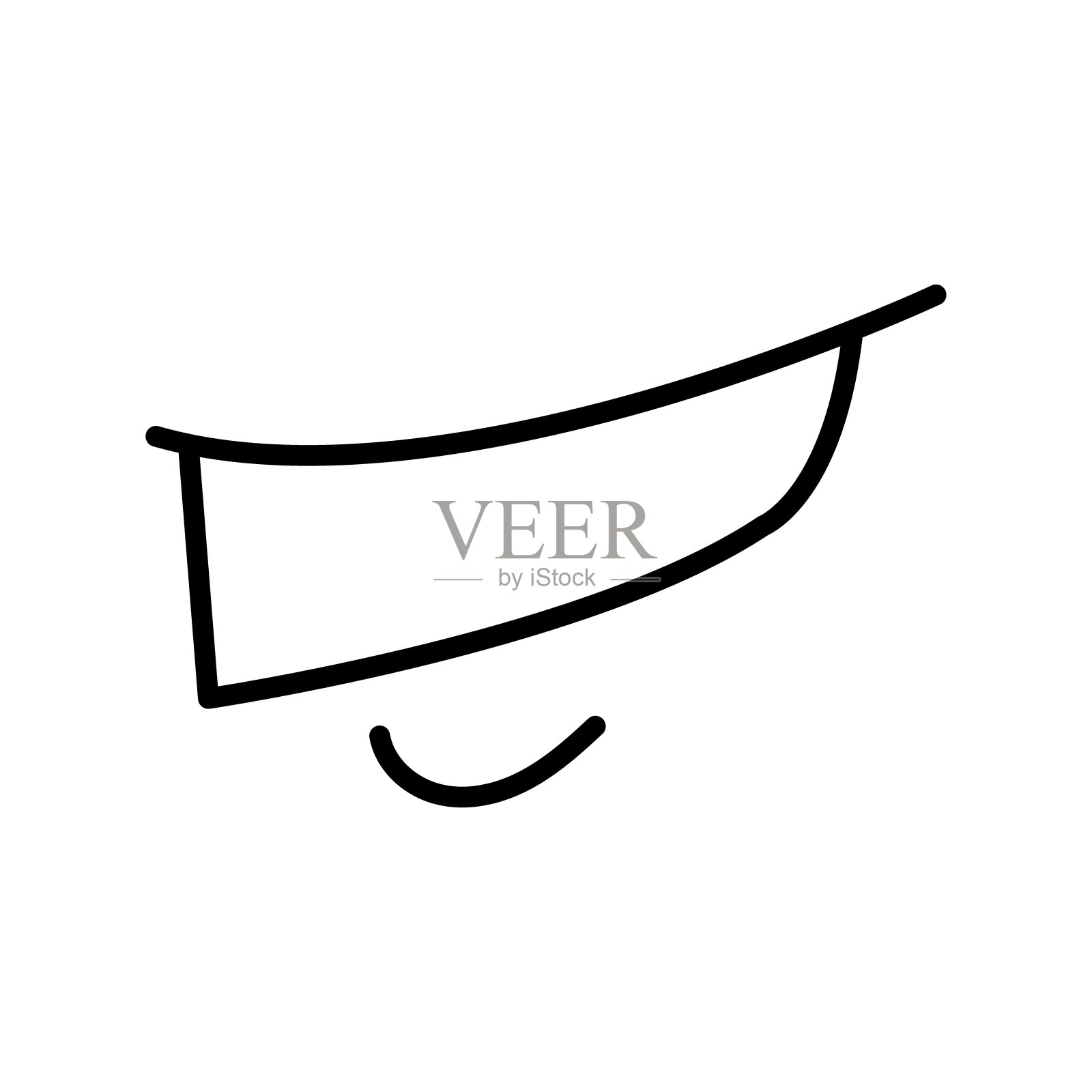 卡通嘴线图标。人物的手。插画图片素材