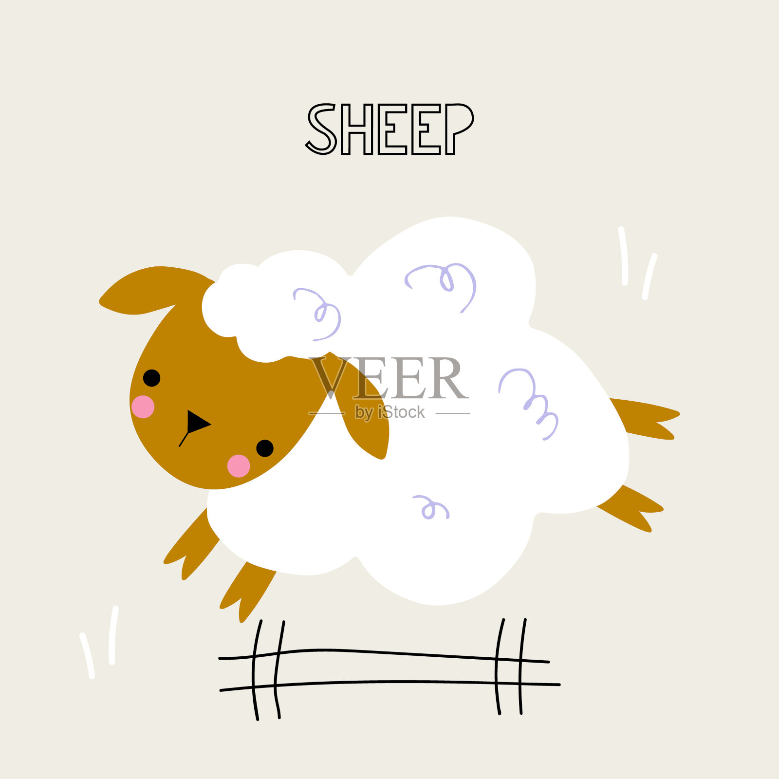 农场动物卡片。农业动物矢量集教育儿童卡。插画图片素材